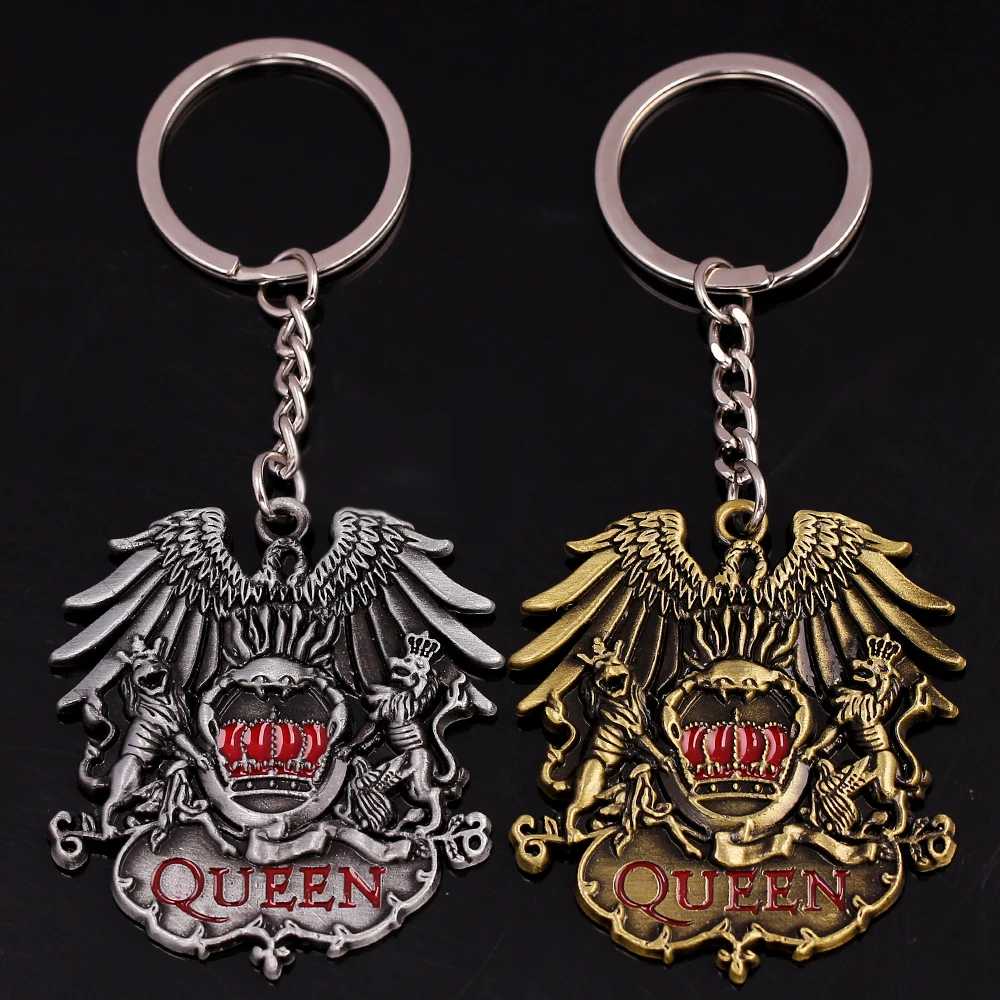 

Металлический брелок Queen Band с рисунком льва орела, винтажный стильный брелок для автомобильных ключей, подвеска для рюкзака, аксессуары, подарки для фанатов