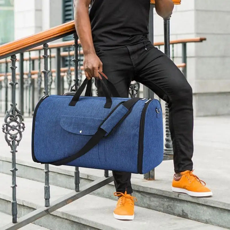 

Garment Duffle Bag 2 In 1 Convertible Weekend Bag Large Capacity Travel Weekend Bag Convertible Carry On Luggage Bag Men Duffel