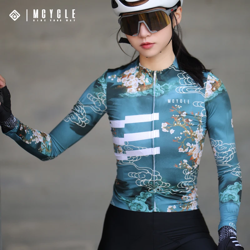 Mcycle High Quality Cycling Sportswear Quick Dry Bike Jersey Bicycle Shirt Breathable Long Sleeve Anti UV Cycling Jersey Women