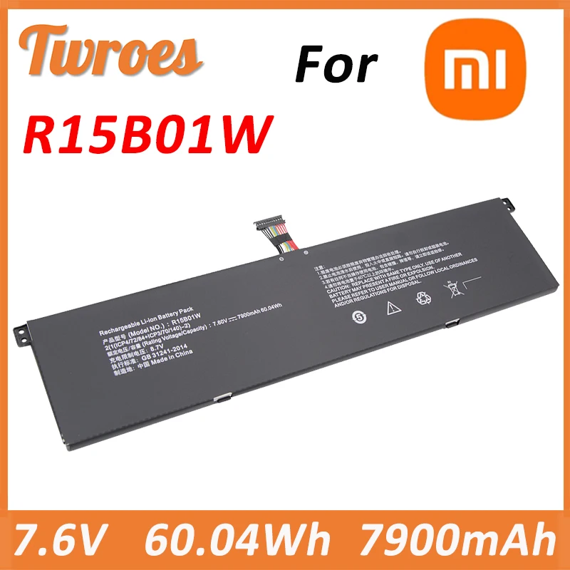 

Laptop Battery R15B01W 7.6V 7900mAh 60.04Wh For Xiaomi Pro i5 15.6" Series Notebook GTX TM1701 171501-AQ i5 8250U i3 8130U