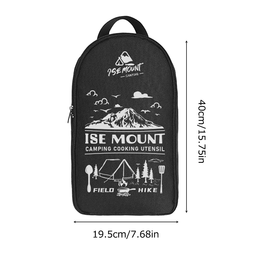 Camping Cookware Bag Portable Kitchen Utensil Storage Bag Oxford Cloth Picnic BBQ Tableware Pouch Outdoor Camping Cooking Utensil Organizer