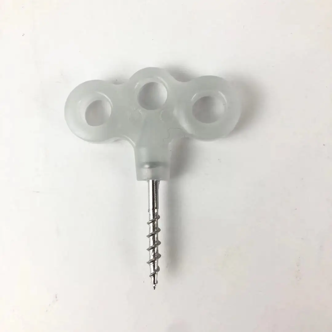 Description Picture 5 of item5Pc Camping Glow Deck Nails Outdoor Travel Hiking Tent Accessories 3 Holes Screw Spikes Luminous Metal Canopy Pegs Stakes