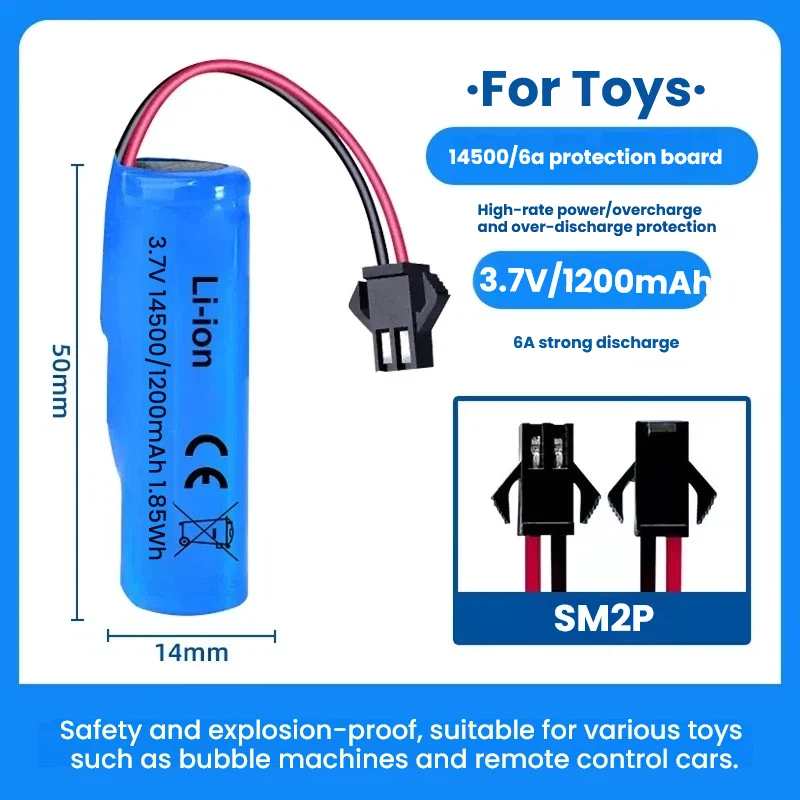Lot de 2 Batteries 18650 3.7V 1200mAh Rechargeables pour RC