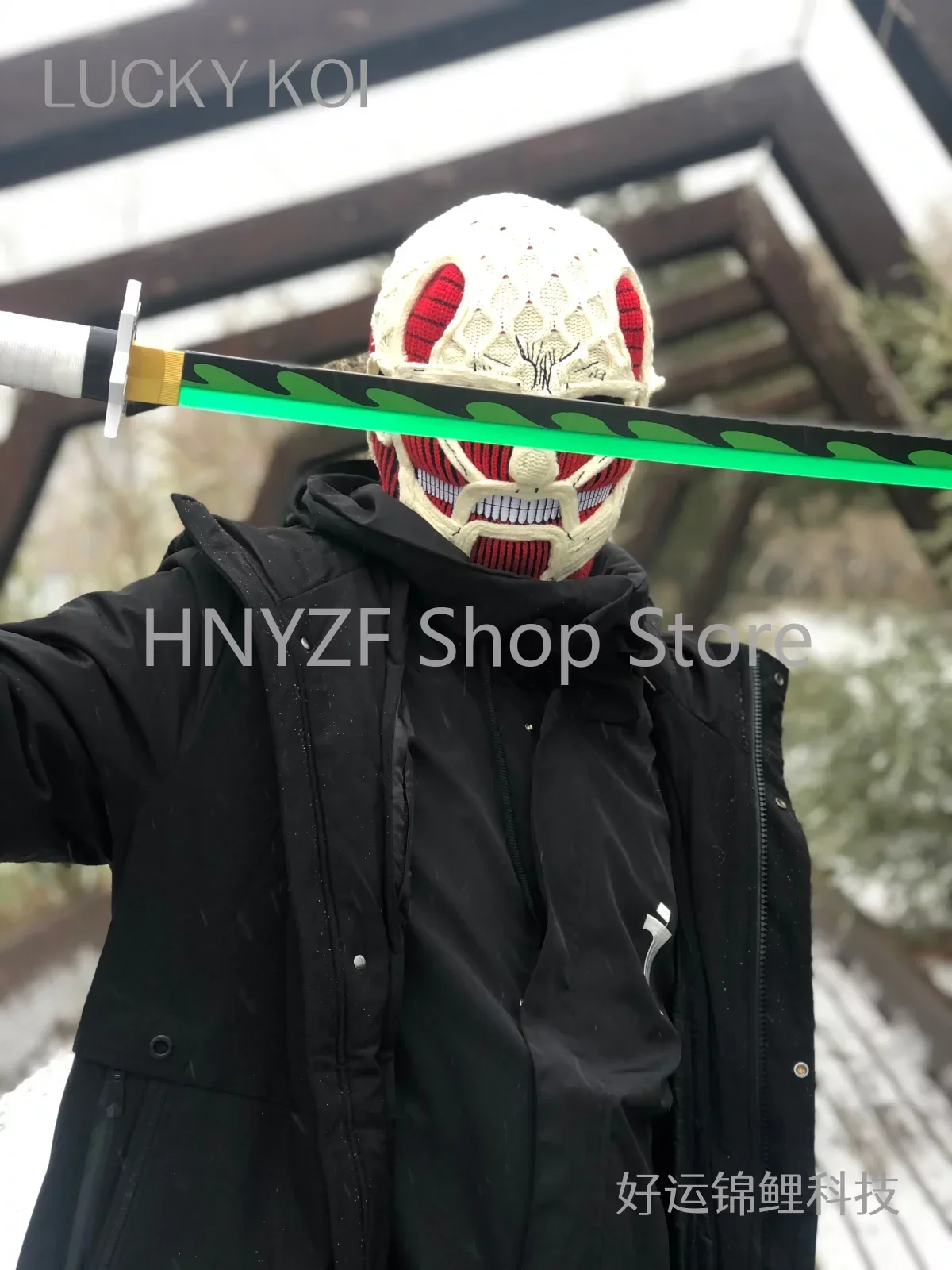 Attack On Titan Mask 남성용 인기 스키 라이딩 페이스 마스크, 남성용 수제 모자, 가을 겨울 따뜻한 비니 얼굴 모자