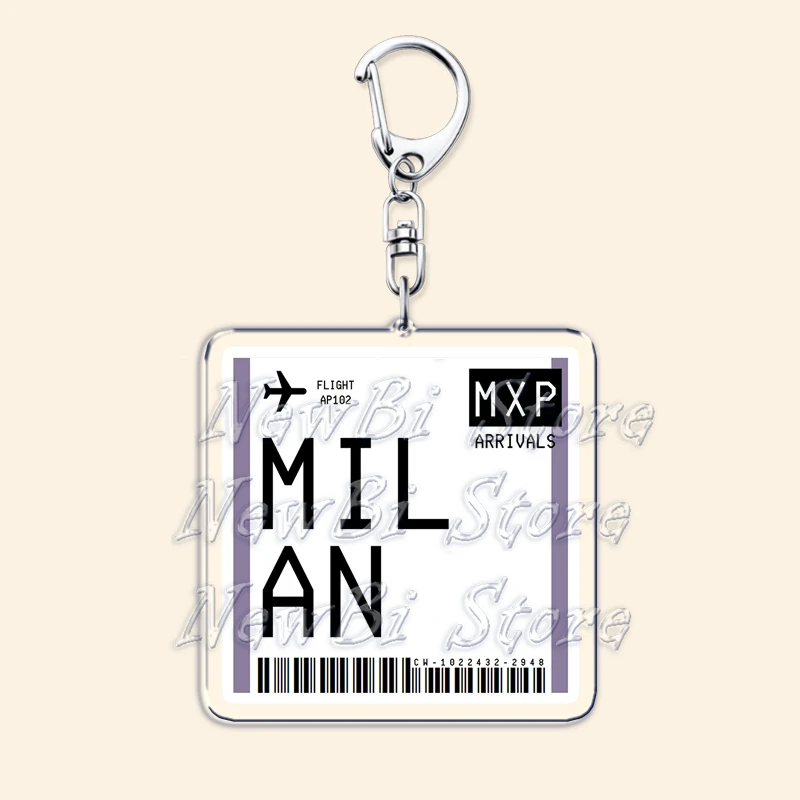 Reise Flugzeug Ticket Boarding Pass Schlüsselanhänger London Paris Tokio New York Schlüsselanhänger für Zubehör Tasche Schlüsselanhänger Ring Schmuck Geschenke – Detail 8