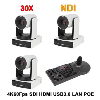 1-3PCS Telecamera per videoconferenze PTZ Zoom ottico 30X USB Ultra HD 4K60Fps + Joystick 4D Controller PTZ per servizi di eventi