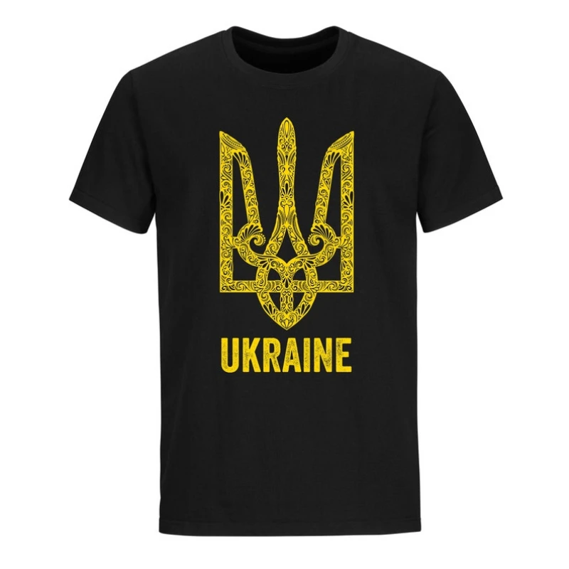 

Ukrainian Coat of Arms Trident Ukraine Patriotic T Shirt. Short Sleeve 100% Cotton Casual T-shirts Loose Top Size S-3XL