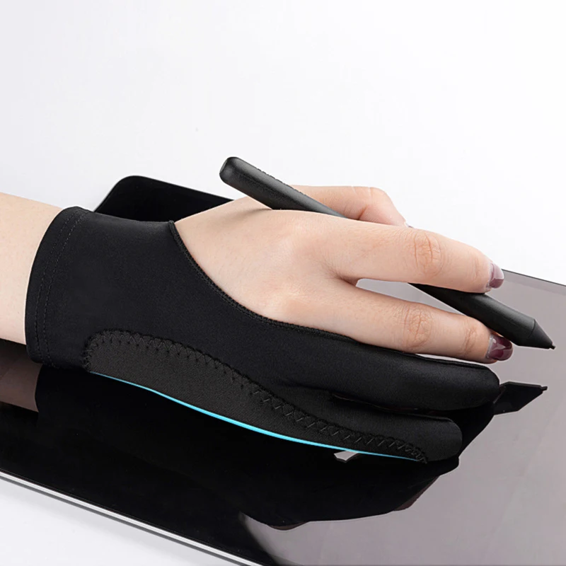 Anti-fouling Anti-Mistouch Anti abrasion and anti perspiration Two-Fingers Anti-touch Painting Glove For Drawing Tablet Glove