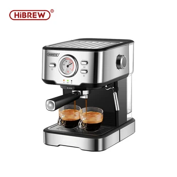 HiBREW-커피 머신 Cafetera 20 바 에스프레소 inox 반자동 카푸치노 온수 스팀 온도 디스플레이 H5, 에스프레소 커피 머신