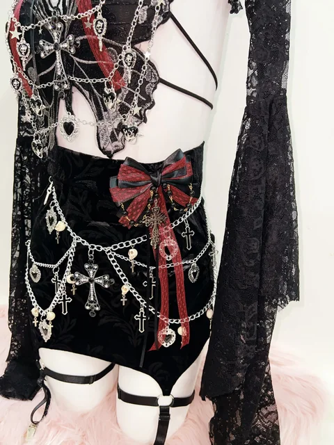 Lace Shrug Metal Butterfly Top and Skirt 4