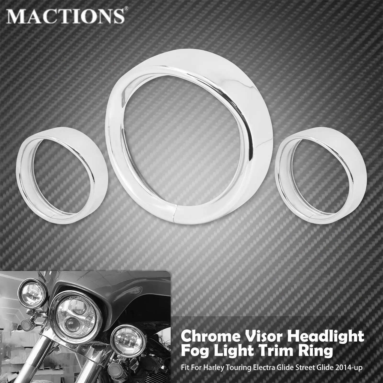 

Motorcycle Chrome 7 Inch Headlight Headlamp Trim Ring 4.5 Inch Fog Light Trim Ring For Harley Touring Street Electra Glide 14-Up