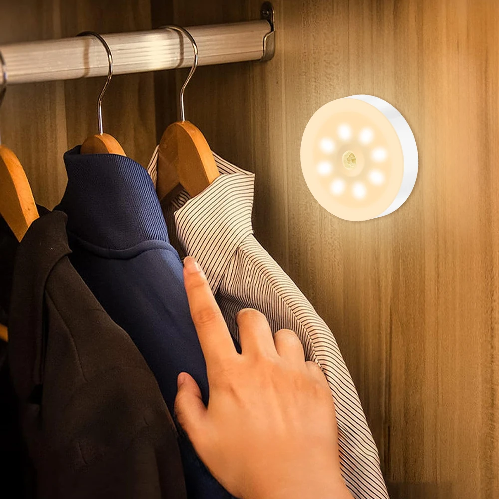 Motion Sensor Light Indoor, Rechargeable LED Puck Lights Closet Lights for Kitchen, Bedroom, Cabinet, Stairs & Hallways Lighting