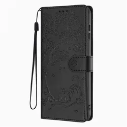 Adorable Cat Tree Wallet Phone Case with Cash Holder - Galaxy A10 (Black PP)