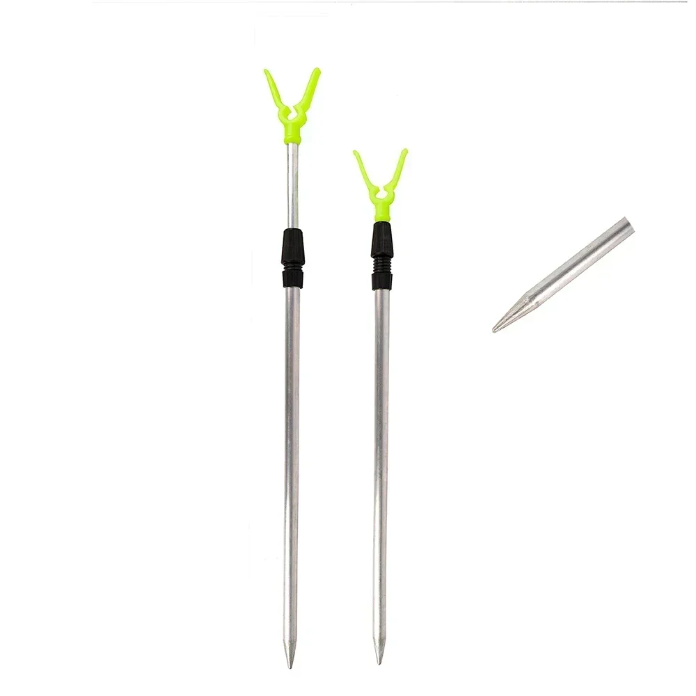 2 supports canne à pêche réglables aluminium 47/77cm - Support réglable pour canne pêche - Accessoire pêche polyvalent