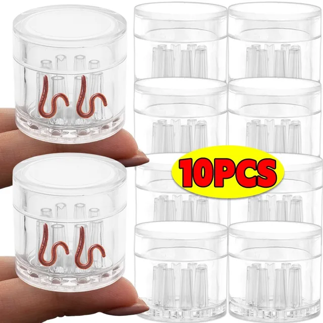 10/1pcs Aquarium Planarians Trap Acrylic Transparent 8-Hole Red Shrimp Worm Trap Leech Pest Catcher Fish Tank Cleaner Tools