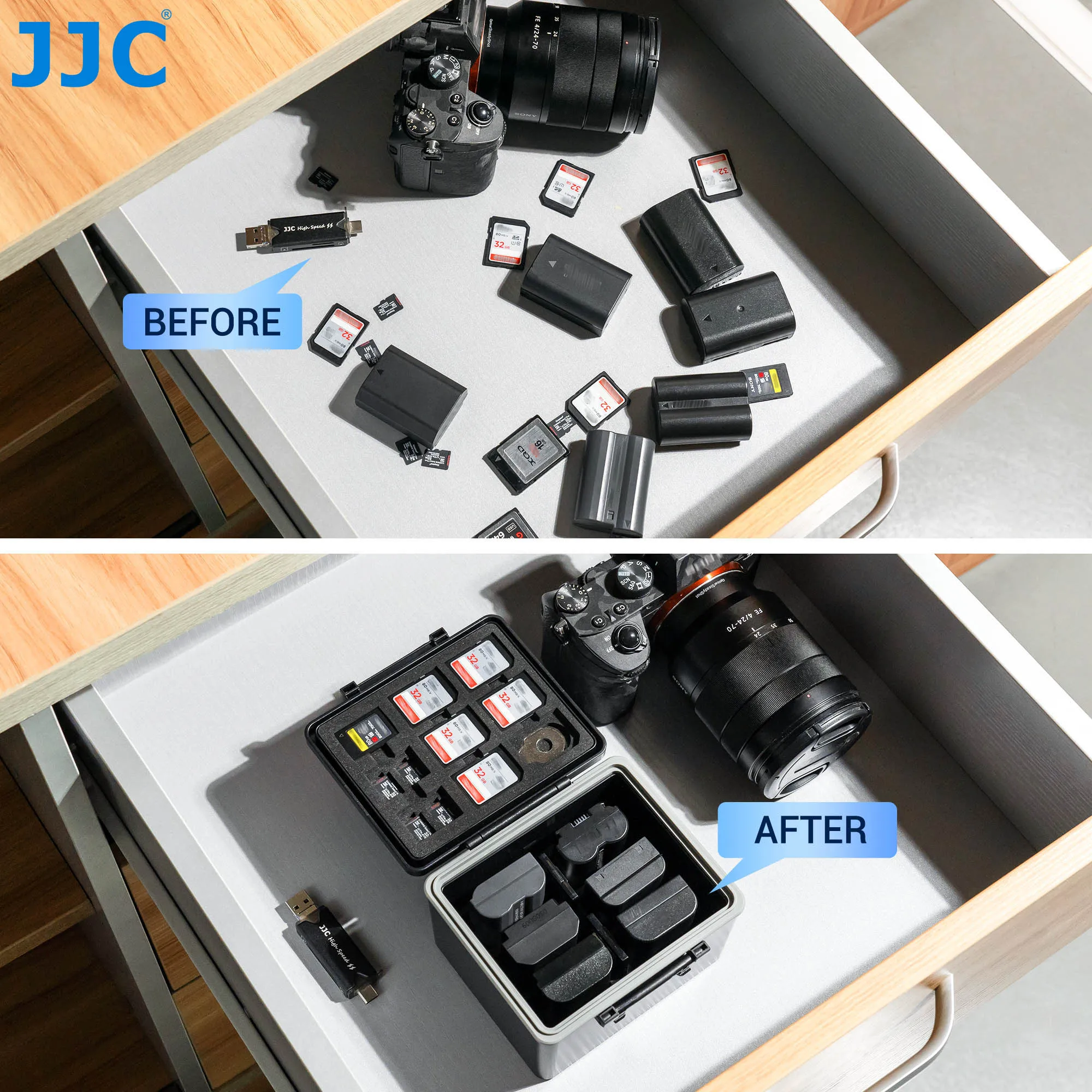 Jjc Câmera Bateria Case de Armazenamento sd Micro sd Cfexpress tipo a b Cartão de Memória Case para Canon Nikon Sony Fujifilm Baterias - Image 2