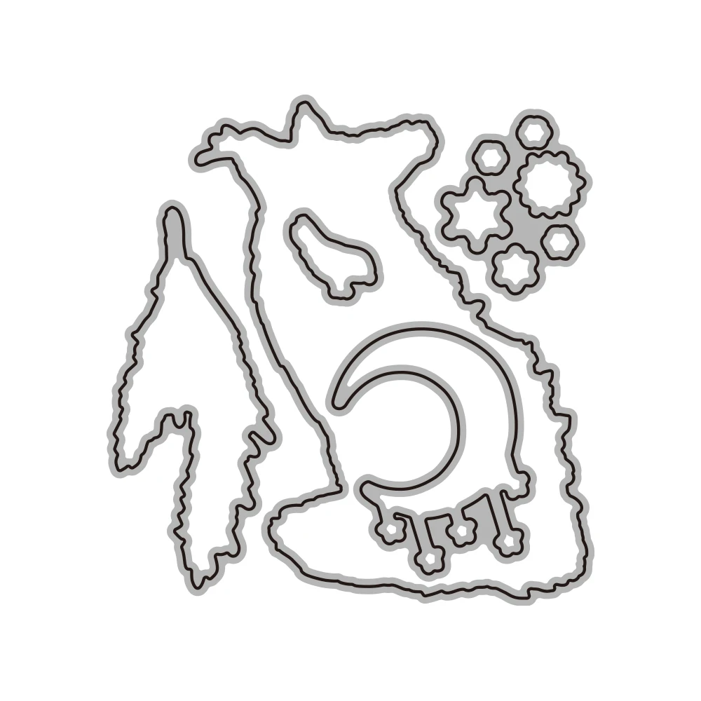 Metal Cutting Dies/Clear Stamp Winter Fox Peace Love DIY Crafts Card Album Making Scrapbooking Stencil