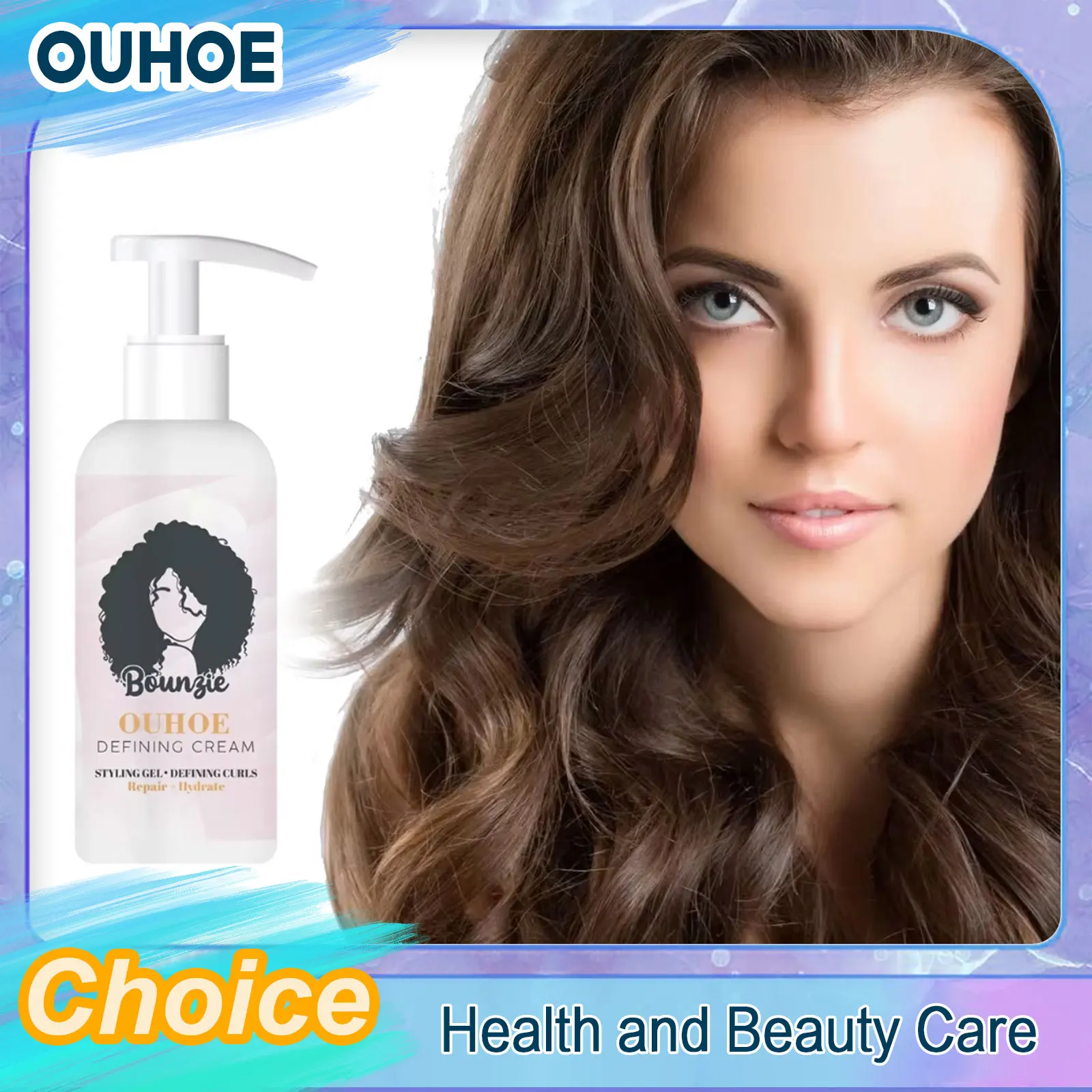 Moisturizing Styling Gel Curl Boost Defining Hair Fluffy Frizzy Care Restore Elasticity Control Hairstyle Curly Shaping Elastin