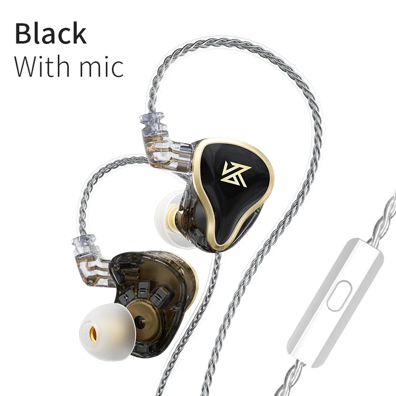 KZ ZAS 16-Unit Hybrid Technology Wired Earphones In-Ear HIFI Noise Reduction Earplug 8 Core Wire Headphones With Microphone 