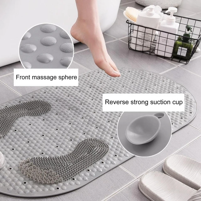 Non Slip Bathtub Mat,Anti Slip Shower Mat,Fast Drying Bath Tub Mats,Foot  Scrubber Mat,Anti Slip Mat for Tub,Floor,Bathroom,Home,Kitchen,Hotel (Grey