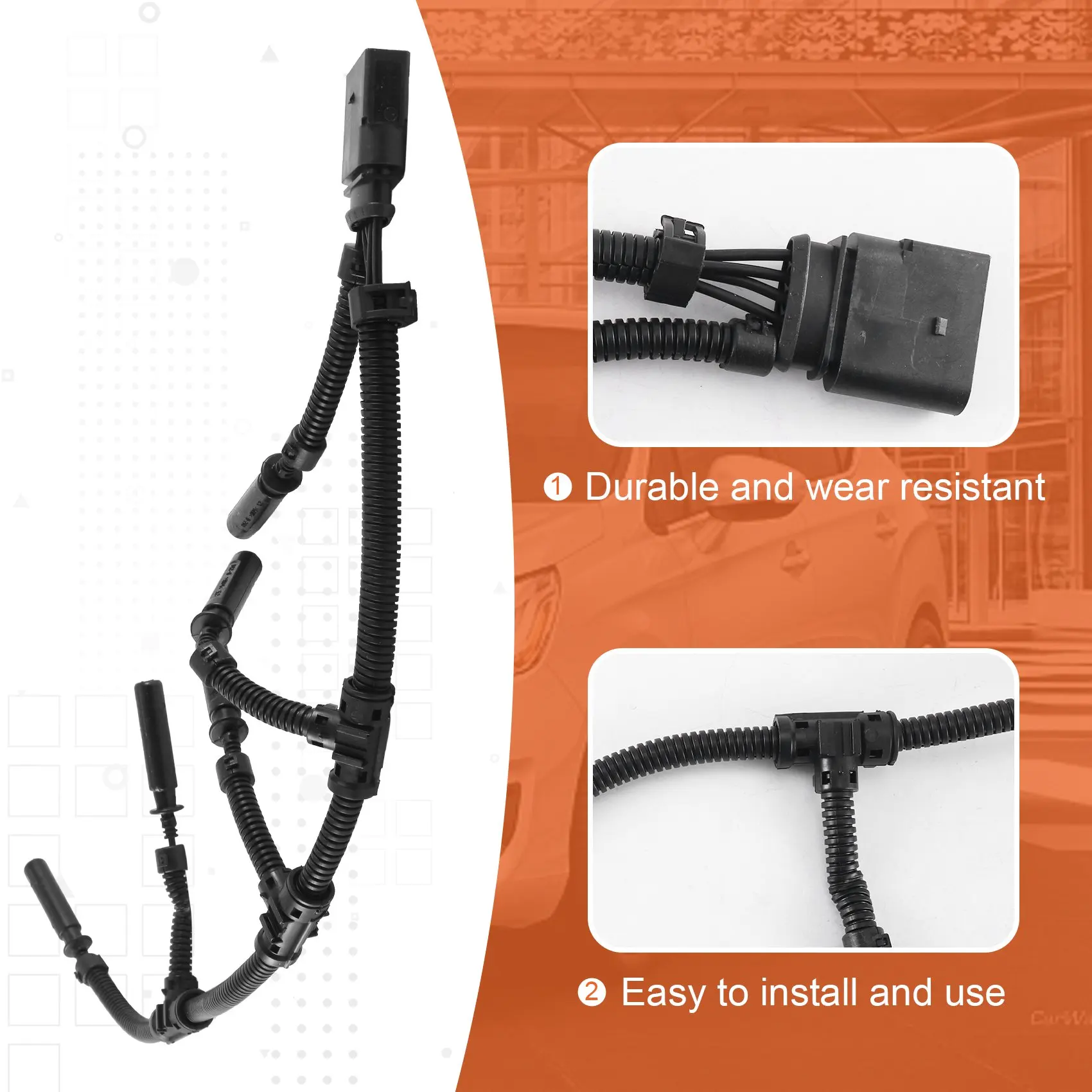 Car Glow Plug Bridge Wiring Harness for - Transporter 2.5 TDI 2003-2010 070971277B 6