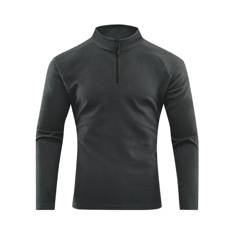 New Autumn Half-Zip Men's Long Sleeve T-Shirt Breathable Stretchy Outdoor Sports Casual Top Board Golf Brand