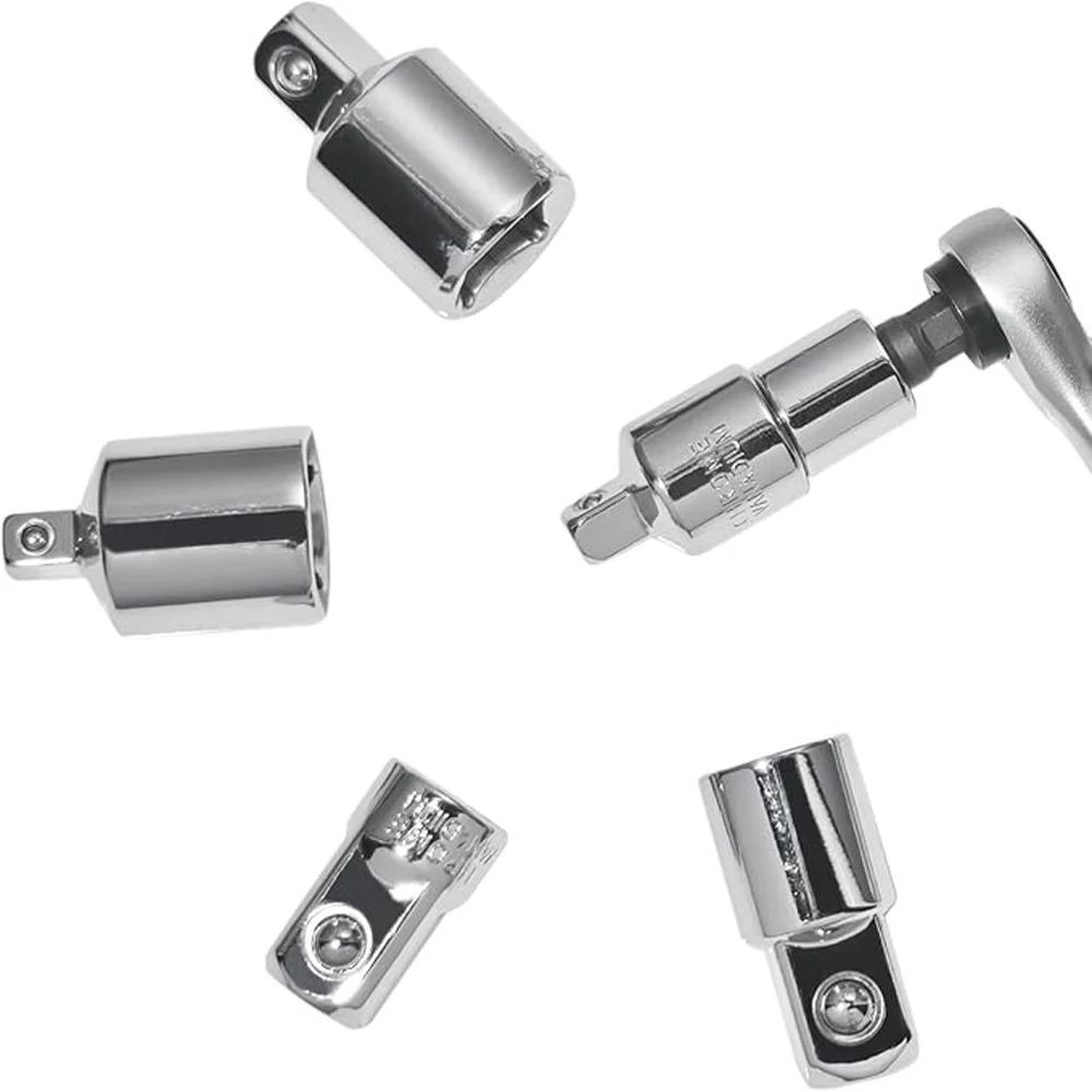 Socket Adapter Set 1/4" to 3/8" to 1/2" 6pcs Chrome Vanadium Steel