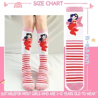 6Pairs/Lot 2-14Years Children Girls Socks Soft Cotton Toddler Leg Warmers Mermaids Cartoon Socks For Kids Knitted Girl Knee Sock 2