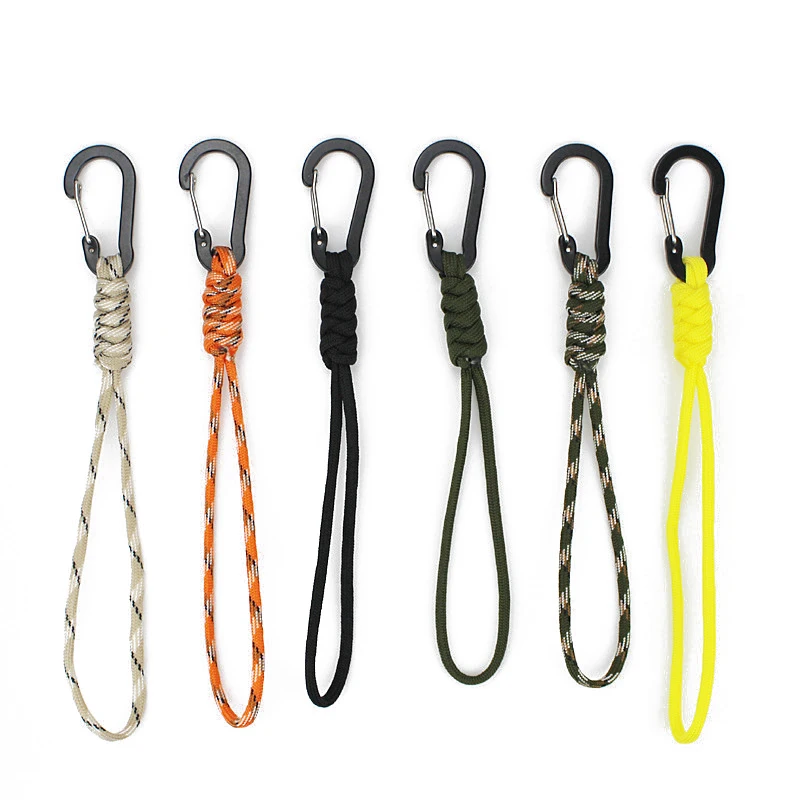 

Keychain Bearing Strength Outdoor Lanyard Key Chain Men Women Nylon Lanyard Mountaineering Buckle Key Ring Hand Rope Bag Lanyard