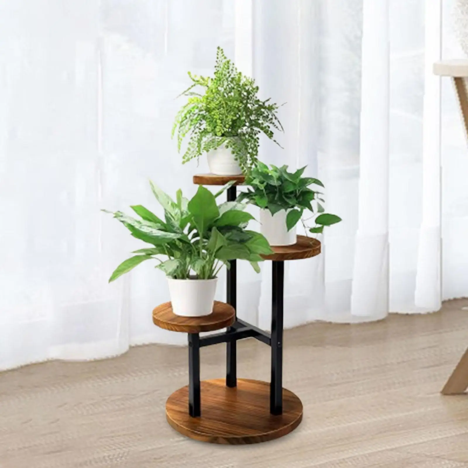 3 Tiers Plant Stand Flower Pot Shelf Floor Standing Rack Indoor Portable Decorative Simple Display Rack for Dorm Drawing Room