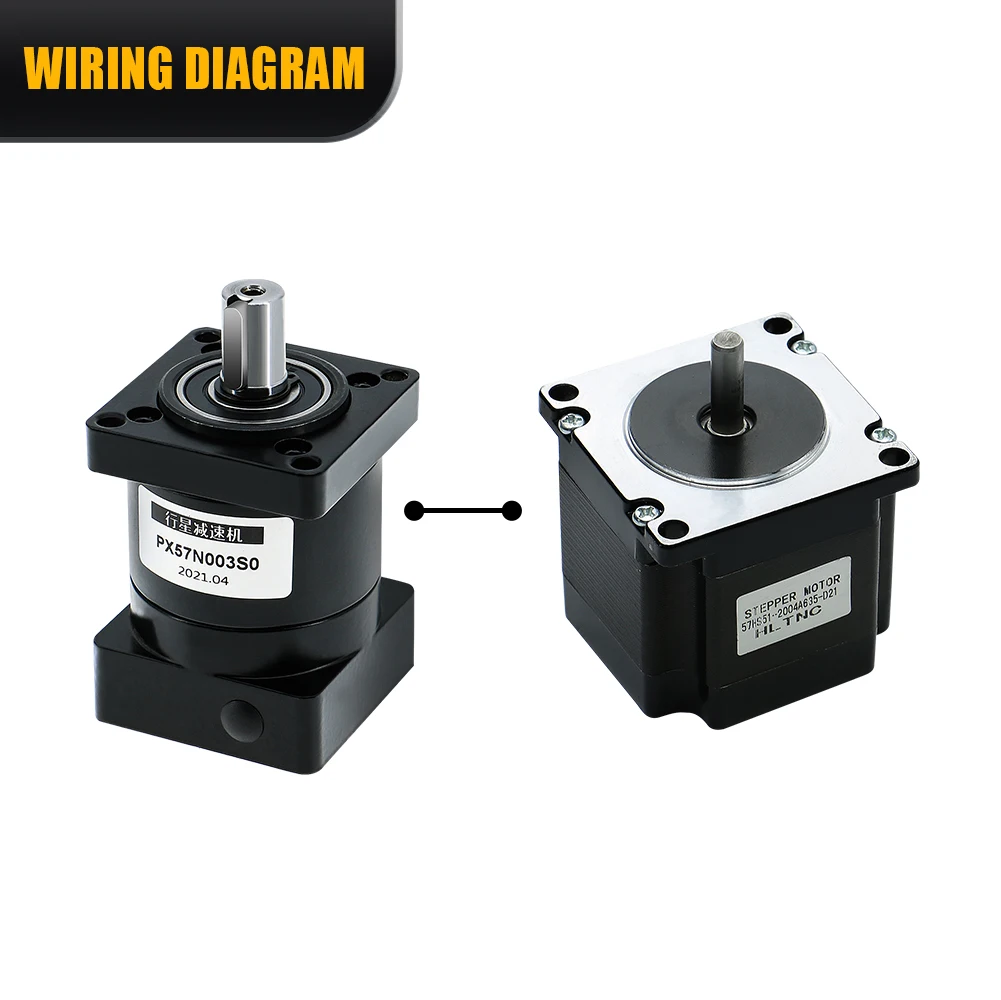Planetary Reducer PX57 Ratio 4/ 6/ 10/ 16/ 24/ 36/ 64/ 96/ 100/ 216 Max 40N.m Nema23 57 Stepper Motor