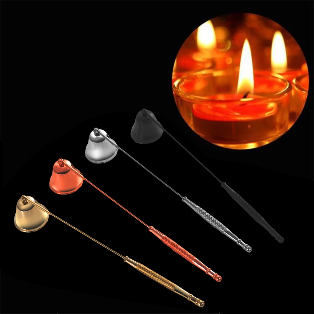 Stainless Steel Smokeless Candle Wick Bell Snuffer Home Hand Put Off Tool Kit Candle Accessories Holders Snuffer Cocina candle damper candle snuffer