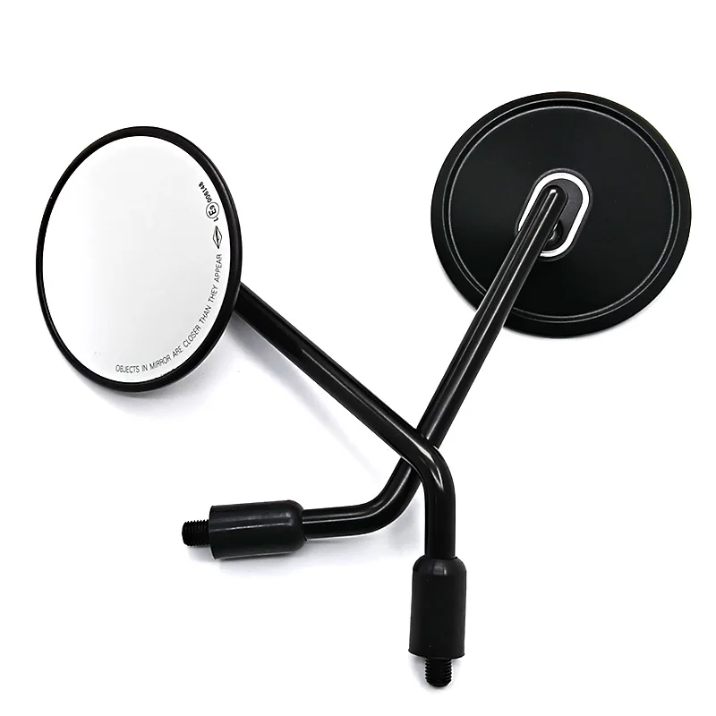 Universal 360° Motorcycle CNC 10mm Round Rearview Mirrors For Harley