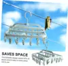 Drying Rack Foldable Clothes Drying Rack Drip Hanger Plastic Hanging Drying Rack with 32 Clips for Clothes Underwear Socks 4