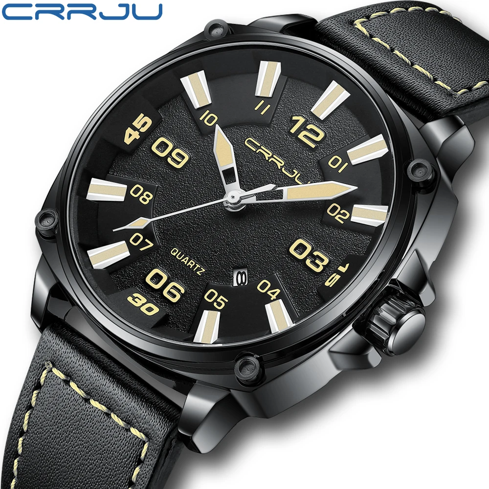 

CRRJU Men's Watches Top Brand Luxury Fashion&Casual Business Quartz Watch Date Waterproof Wristwatch Hodinky Relogio Masculino