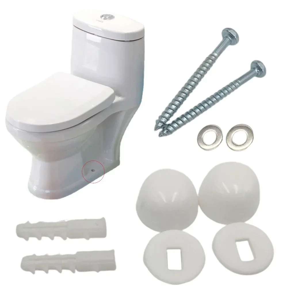 Toilet Bidet Anchor Bolts Set Toilet Floor Fixing Repair Fitting Plastic Cover Accessories Stainless Steel Screws