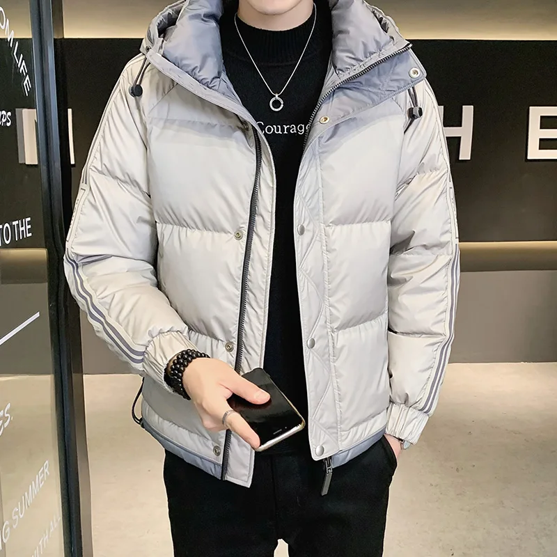 Duck Down Jackets Men's Autumn Winter Thick Parkas Outwear Solid Warm Hooded Puffer Coat Oversized M-4XL Windproof Padded Parkas