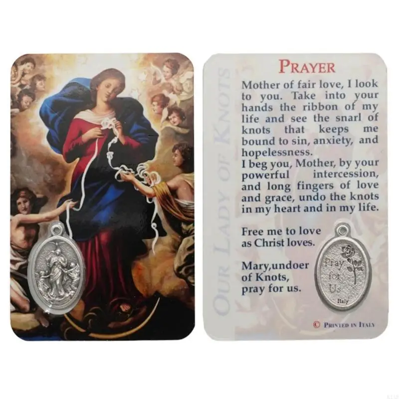 K1AE Christian Character Card Double Side Italian Culture Cards Figures Prayer Card Educational Italian Personality Cards