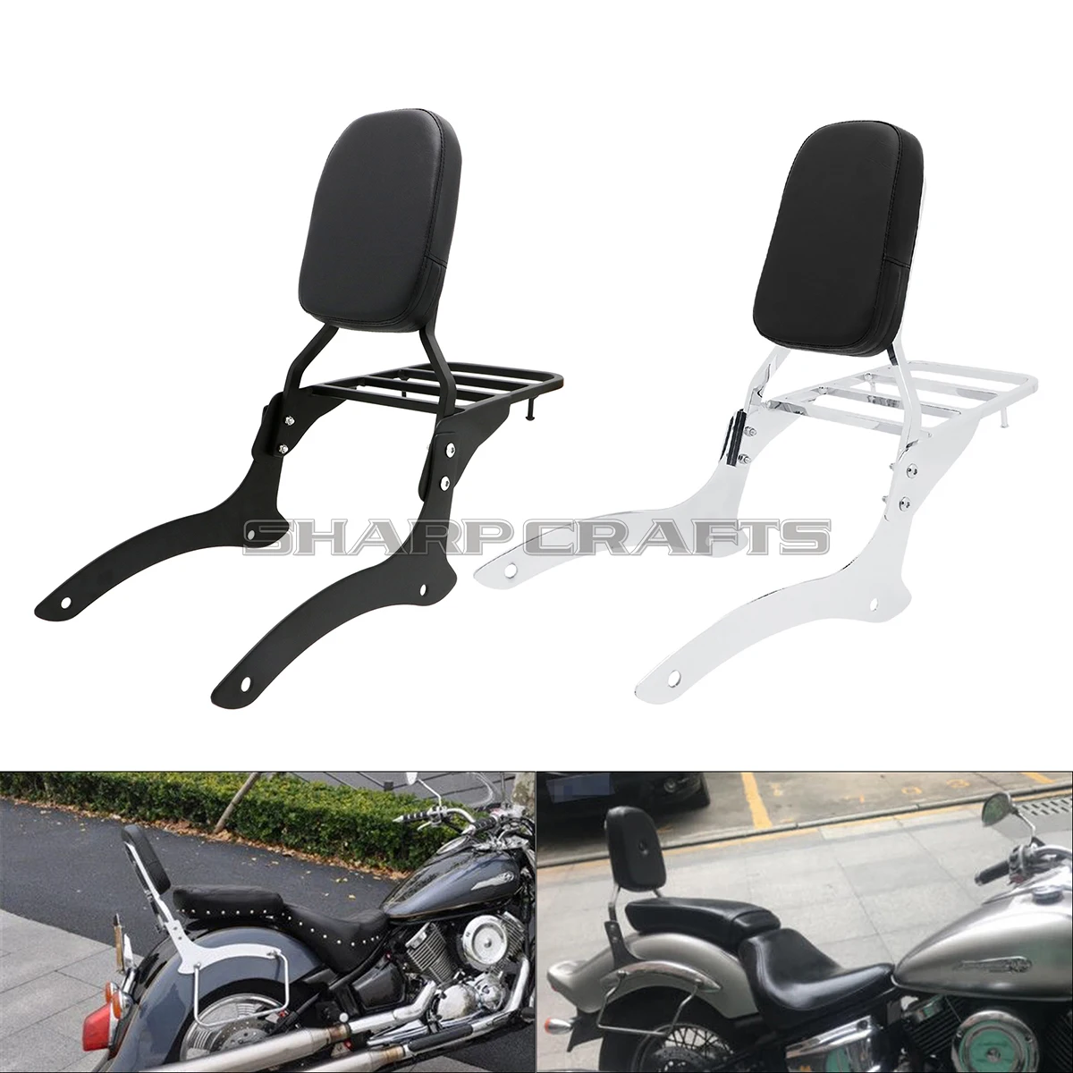 Motorfiets Bagagerek Ondersteuning Afneembare Passagiersrugsteun Sissy Motorfiets Bagagerek Ondersteuning Afneembare Passagiersrugsteun Sissy