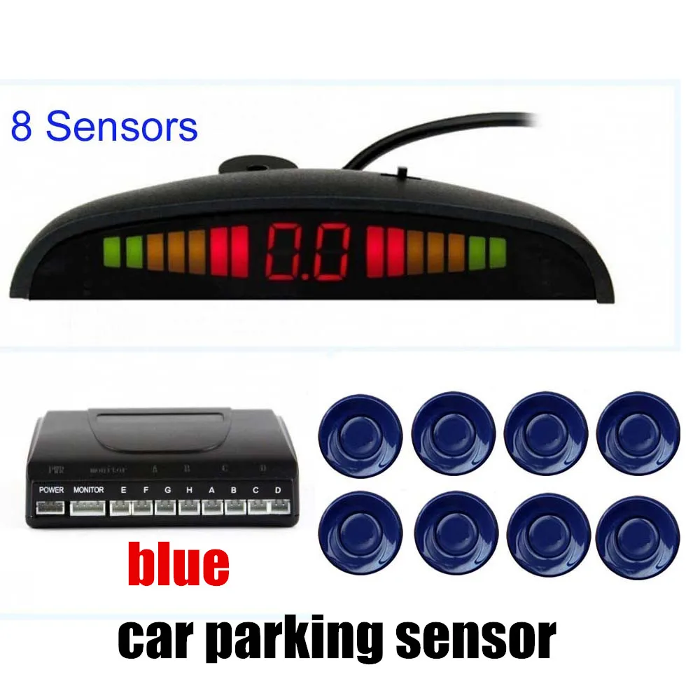 

8 Sensors Radar Monitor System 22.5mm 12V for All Cars Alarm Alert BEBE Loud Reverse Assistance Car LED Parking Sensor Kit