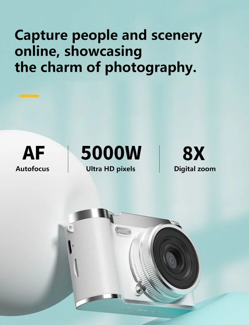 Digital 4k Ccd Camera 5mp Vintage Camcorder With 8x Zoom For Kids_voghion.com