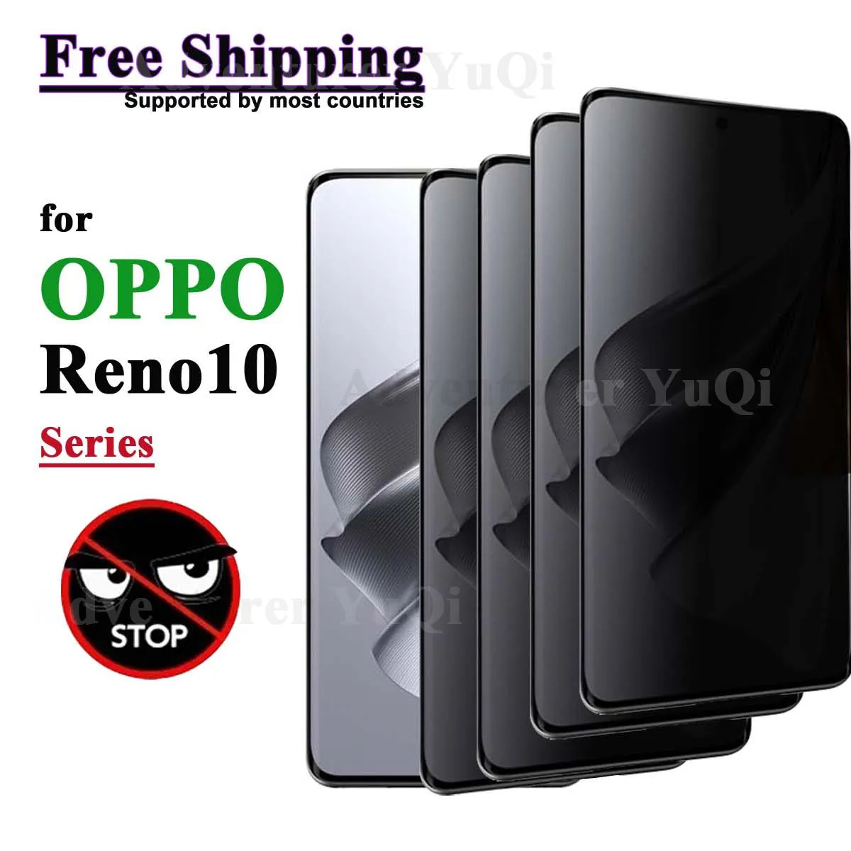 Anti Spy Screen Protector For OPPO Reno 10 Pro Plus, 3D Privacy Tempered Glass 9H Peep Case Friendly Free Shipping