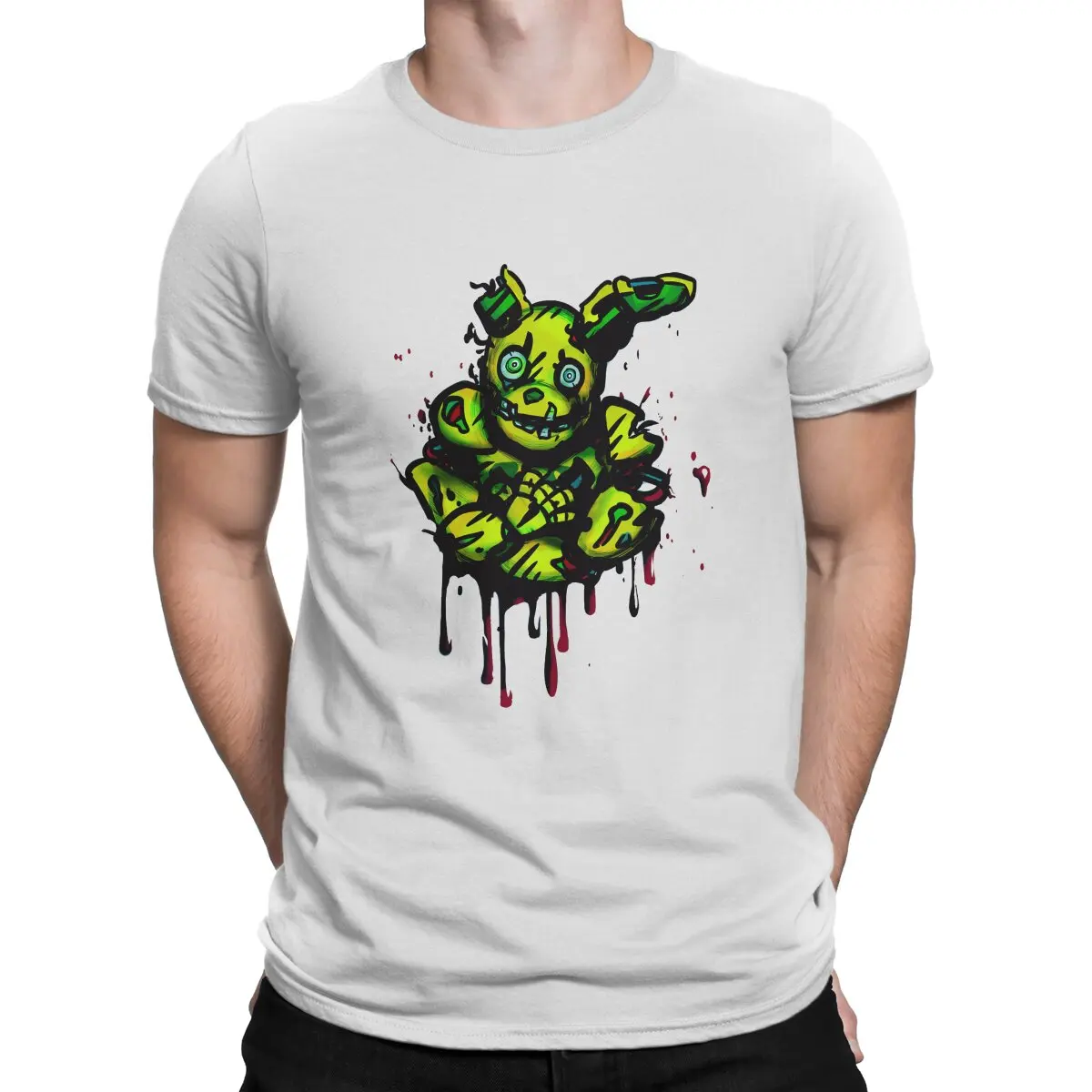 Springtrap Art Classic Men T Shirt Fnaf Vintage Tee Shirt Manica Corta Girocollo T-Shirt Vestiti Classici