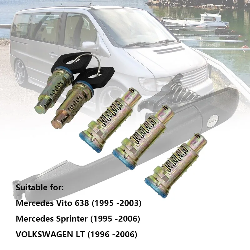 Barili Serratura Auto Con 5 Cilindri Serratura 2 Chiavi 6707600205 Per Mercedes Benz Vito W638 Mercedes Sprinter Volkswagen Lt