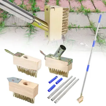 Spazzola per diserbo in filo da giardino spazzola per diserbo in filo metallico placcato in rame Extra duro spazzola per diserbo in legno lunga spazzola per la pulizia del punto terra 1