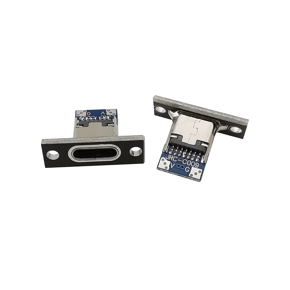 5/10Pcs Typ C USB 3,1 Buchse Stecker Mit Befestigungs Platte 2Pin 4Pin 6Pin Typ-C USB Jack Lade Port für DIY PCB – Detail 5