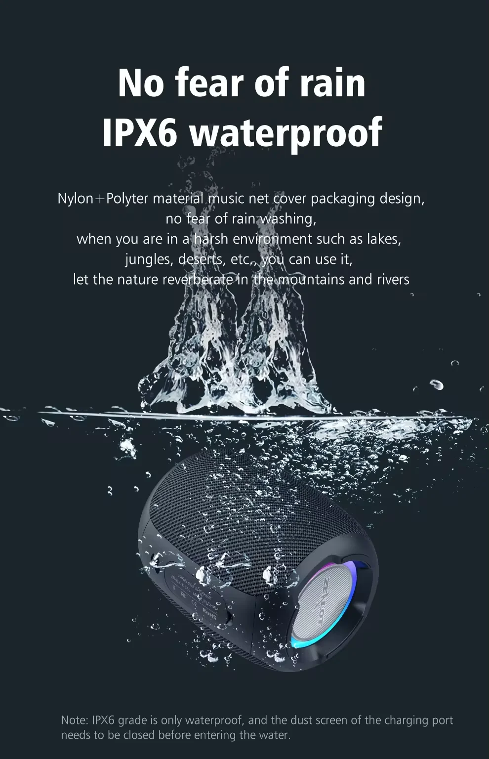 S53 Wireless Bluetooth Speaker 24 Hours Super Loud Sound Bluetooth Speaker IPX6 Waterproof For Phone TF Card FM