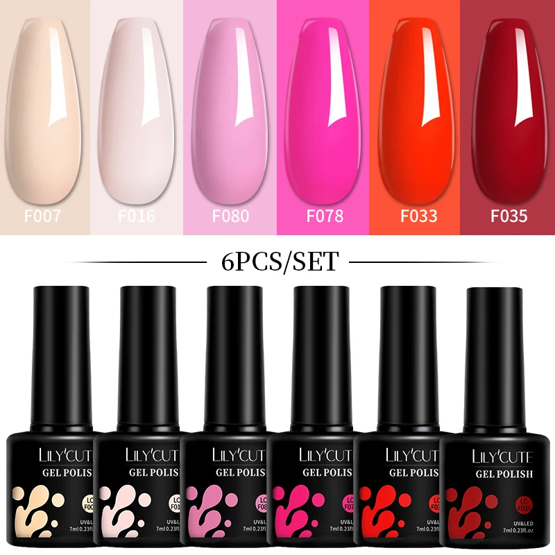 Vibrant Pink Gel Nail Polish Set - Long-Lasting Soak Off UV LED Varnish Collection