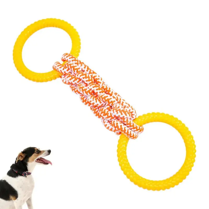 

Dog Teething Toys Interactive Dog Double Loop Knot Bone Molding Chewing Toys Hunting Training Teeth Cleaning Toys Pet Supplies