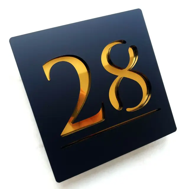 ZXF Numero Di Casa Acrilico Trasparente Placche Segno Della Casa Piastre Porta Numero Personalizzati Con Pannello Composito Di Alluminio Di Plastica Zzz999 (Color : Clear - Foto 7